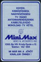 1986 Minimax műholdas tv fém kártyanaptár