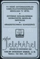 1987 Telekábel fém kártyanaptár