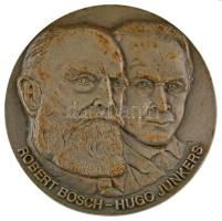 Németország DN "Robert Bosch - Hugo Junkers" egyoldalas felakasztható Fe emlékérem "BUDERUS" jelzéssel. Szign.: FW (110mm) T:XF kis korrózió Germany ND "Robert Bosch - Hugo Junkers" one-sided Fe hangable commemorative medallion with "BUDERUS" mark. Sign.: FW (110mm) C:XF small corrosion