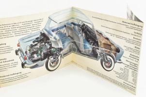 cca 1960 SIMCA 1000 német nyelvű kihajtható autósprospektus
