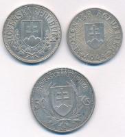 Szlovákia 1941. 20K Ag "Cirill és Metód" + 1944. 10K Ag "Templom kereszttel- Pribina ...