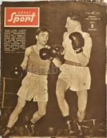 1955 Képes Sport II. évf. 47. száma, rajta Nagy József és Paul Schnugg ökölvívó mérkőzésével, szakadozott borítóval.