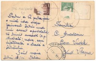 1931 Ditró, Gyergyóditró, Ditrau; utca, Blau L., Kovács A. üzlete, Gargoyle Mobiloil benzinkút, Csás...