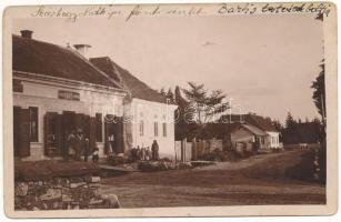 1929 Szárhegy, Gyergyószárhegy, Giurgeu-Sarheghi, Lazarea (Hargita); Fő út, Bartis testvérek üzlete / main street, shop. J. Rancz Gy. fotograf Toplita, photo (fl)