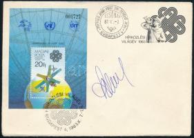 1983 3 db IAF FDC azonosítatlan űrhajós 3 db aláírásával / unidentified astronaut s signature on 3 FDC-s
