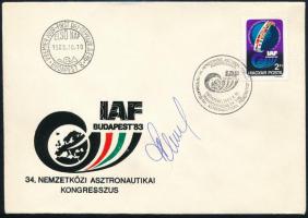 1983 3 db IAF FDC Georgij Ivanov (1940- ) bolgár űrhajós 3 db aláírásával / Bulgarian astronaut ...