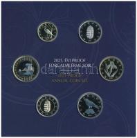 2021. 5Ft Cu-Ni-Zn "75 éves a Forint" (6xklf) + 5Ft-200Ft (6xklf) forgalmi sor "75 év...