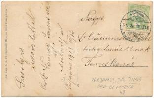 1913 Perjámos, Periamos; zenetanár és diákok. Urai János fényképész Arad / music teacher with studen...