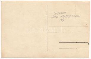 1921 Kovásznafürdő, Baile Covasna; Sikló vasút, iparvasút, kirándulók a vasútállomáson / funicular i...