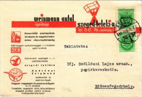 1943 Weinmann Antal ügynöksége, papírgyárak képviselete. Szeged, Teleki u. (EK)