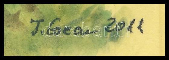 Stefan Grecu (?-?): Szentendrei látkép. Akvarell, tus, papír, jelzett, 21x15 cm