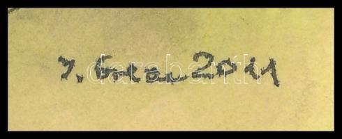 Stefan Grecu (?-?): Szentendrei utca. Akvarell, tus, papír, jelzett, 21x15 cm