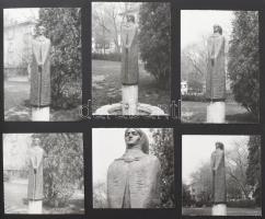 cca 1970-1980 A budapesti II., III. és XIII. kerületek köztéri szobrainak fotóalbuma, benne kb. 140 ...