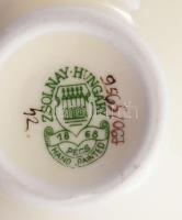 Zsolnay virágmintás váza, jelzett, hibátlan, m: 13 cm