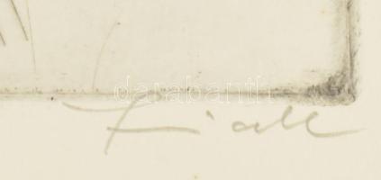 Olvashatatlan jelzéssel: Kun Béla. Rézkarc, papír, jelzett, 29x19,5 cm