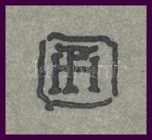 Helbing Ferenc (1870-1958): Zenélő keleti hölgy. Ceruza, hártyapapír, jelzett, hajtásnyommal, 13,5×1...