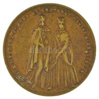 1867. &quot;Éljen I. Ferenz József és Erzsébet magyar királypárja / A buda-pesti koronázás emlékéül&quot; bronz koronázási zseton (20mm) T:XF,VF patina