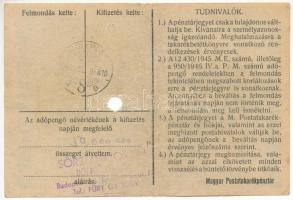 1946. 1.000.000AP nem kamatozó Pénztárjegy "Másra Át Nem Ruházható", "C 041866" ...