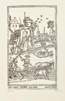 Perei Zoltán (1913-1992): A lirer krónikából, Ulm 1486 (aus Lirer Chronik Ulm 1486, Kopist Perei). Fametszet, papír. Jelzett. 20x11,5 cm.