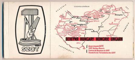 Modern képeslapfüzet 11 lappal: Budapest és SZOT üdülők