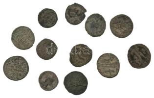 Római Birodalom 12db-os bronz érmetétel a ~III-IV. századból, közte Valens T:XF-VG Roman Empire 12pcs of bronze coin lot from the ~3rd-4th century with Valens C:XF-VG