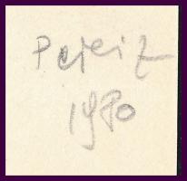 Perei Zoltán (1913-1992): Krisztus siratása, 1486. Fametszet, papír. Jelzett. 10x8 cm