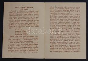 1938 Színes eucharisztikus eredeti kiadvány Szent Istvánról