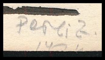 Perei Zoltán (1913-1992): Bocaccioból, Ulm. Fametszet, papír. Jelzett. Körbevágva. 9x11,5 cm