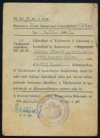 1943 Kivonat Tűzkereszt I. fokozata (kardokkal és koszorúval) odaítéléséről, M. kir. 53. gyalogezred...