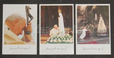 1980 3db nyomtatott fénykép és aláírás II. János Pál Pápáról (9x13cm) / 3 pieces of printed photograph and signature from Pope John Paul II.