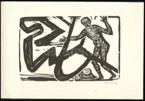 Perei Zoltán (1913-1992), 3 oldalas kép kihajtható meghívón: Meghívó Képcsarnok Dürer termébe rendez...