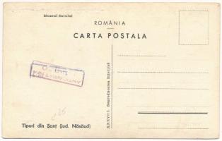 Újradna, Sant, Rodna Noua (Nasaud); gyerekek mini szövőszékkel / children with weaving loom, folklor...