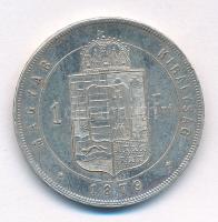 1879KB 1Ft Ag "Ferenc József / Középcímer" T:XF ph, karc 
Adamo M15