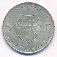 1947. 5Ft Ag "Kossuth" T:AU patina Adamo F8.1