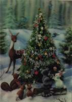 1971 A kuwaiti törzsfőnők fia: Roushdi Hassan karácsonyi üdvözlete, színes háromdimenziós képeslapon