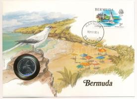 Bermuda 1985. 25c felbélyegzett borítékban, bélyegzéssel, német nyelvű leírással T:UNC Bermuda 1985. 25 Cents in envelope with stamp and cancellation, with German description C:UNC