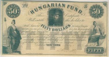 1852. Emigrációs "Kossuth bankó" New York 50$, Kossuth Lajos eredeti aláírásával! T:II+ picit foltos