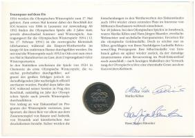 Norvégia 1993. 1K sorszámozott érmés bélyeges boríték elsőnapi bélyegzővel, rajta Marika Kilius és H...