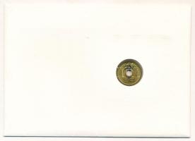 Japán 1977. 5Y érmés borítékban, bélyegekkel és alkalmi bélyegzéssel T:UNC Japan 1977. 5 Yen in coin...