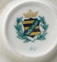 cca 1925 Weimar aranyozott porcelán váza, jelzett, hibátlan, m: 25,5 cm