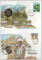 5db-os érmés boríték tétel, mind különféle és német nyelvű tájékoztatóval, benne: Egyesült Arab Emir...