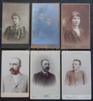 cca 1870-1900 6 db keményhátú fotó klf magyar fotósok műterméből / 6 vintage photos