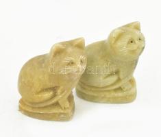 12 db kínai jáde macska figura, eredeti dobozában, egyenként 4 cm