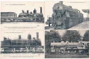 Francia vasút, gőzmozdonyok, vonatok - 42 db régi használatlan képeslap / French Railways, locomotives, trains - 42 pre-1945 unused postcards