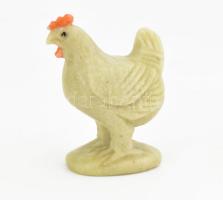 12 db kínai jáde csirke figura, eredeti dobozában egyenként m: 4 cm