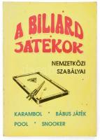 A biliárjátékok nemzetközi szabályai. Fordította: Szabadi László. Bp., Snooker Bt. Kiadói papírkötés, kissé kopottas állapotban.