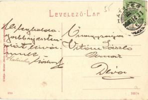 Hátszeg, Wallenthal, Hateg; Fő tér, Hirsch Ignátz üzlete. W. L. (?) 1711. Kiadja Mester János / main...