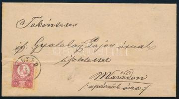 1874 5kr levélen "ÉLESD"