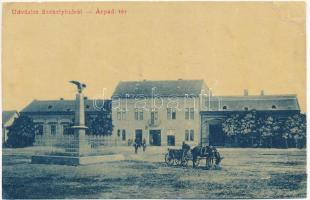 1908 Székelyhíd, Sacueni; Árpád tér, hősök szobra. Dubay Emánuel kiadása / square, military heroes statue (r)