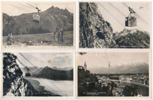 13 db főleg MODERN francia képeslap sífelvonókkal / 13 modern French postcards with ski cable lifts